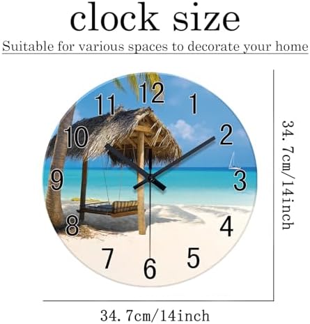XFM Beach Wall Clock 14 Inch Blue Glass - Image 6