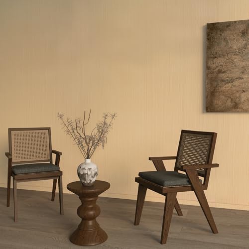 Grasscloth Peel and Stick Wallpaper Oatmeal Beige Extra Wide 48" x 394"large - Image 4