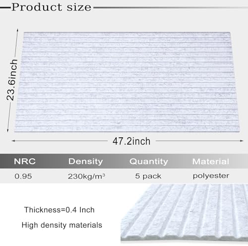 Large Acoustic Wall Panels, 5 Pack - Image 2