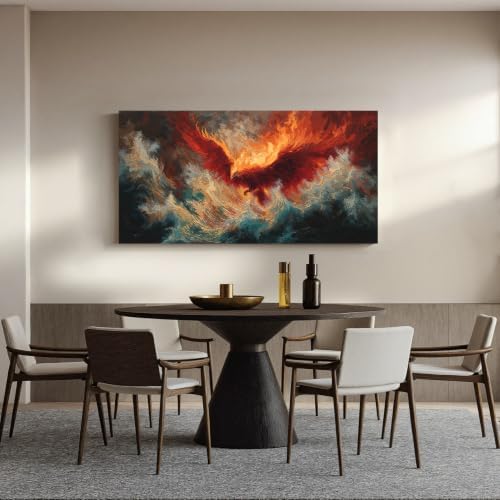Red Fire Phoenix Wall Art Prints 20"x40" Abstract Wall Art - Image 6