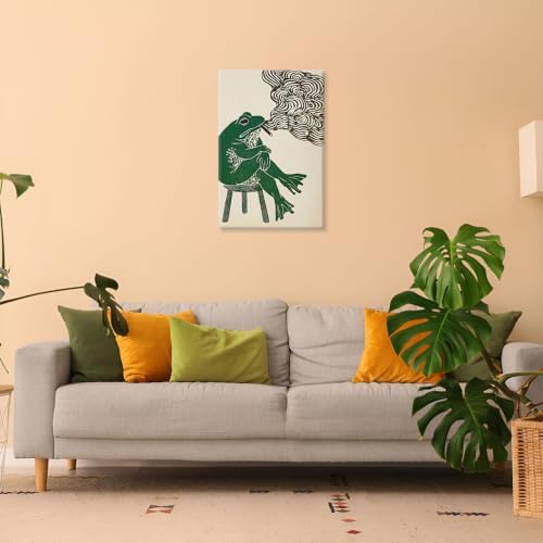 Wframed Smoking Frog Canvas Wall Art 16x20in - Image 6