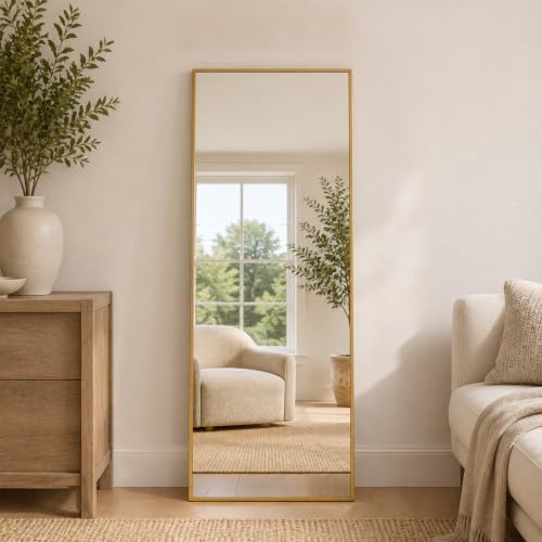58"x21" Full Length Mirror, Floor Mirror Full Length Gold by Unknown