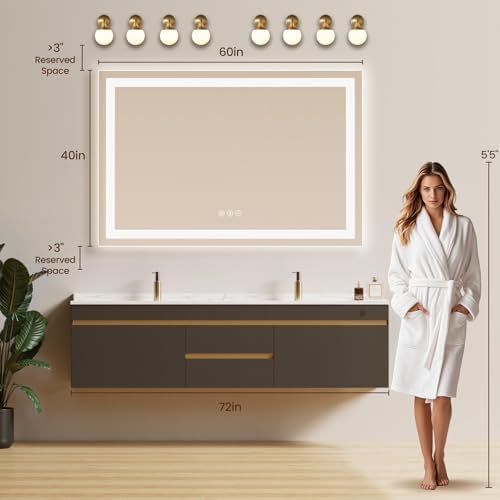 60"x40" LED Bathroom Mirror - Image 6