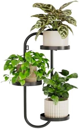 Laposso 3 Tier Wall Planter Metal Plant Hanger Indoor Black by Laposso