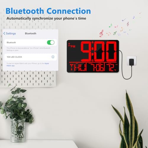 13" Bluetooth Auto Sync Wall Clock - Image 2