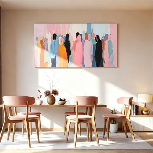 I@U Modern Colorful Wall Art Prints Minimalism Pink Canvas Wall Art Decor - Image 3