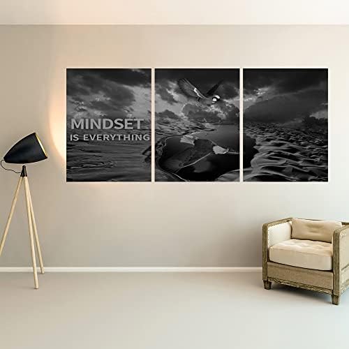 Yetaryy 3 Panels Inspirational Canvas Painting Motivational Wall Art Success - Image 4