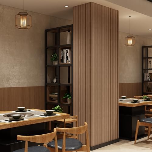 Light Walnut Peel and Stick Slat Wall Panels, Wood Grain Paneling - Image 3