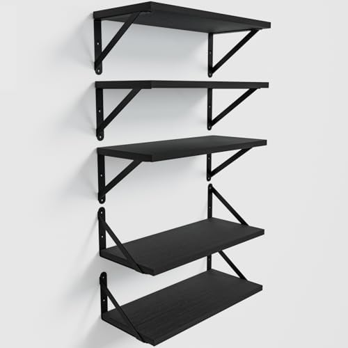 COCOYA Wall Shelves 7.3" Deep Solid Paulownia Wood by COCOYA
