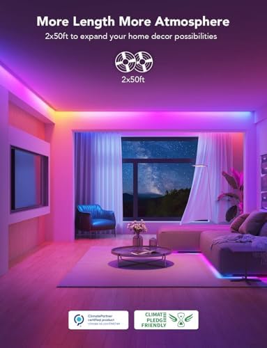 Govee 100ft RGBIC LED Strip Lights, Compatible - Image 2