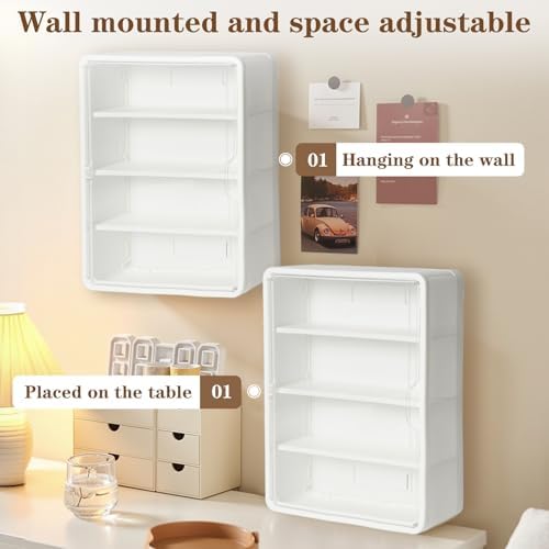 4-Tier Clear Display Case for Figures, Wall-Mounted Trinket Display Shelves - Image 5