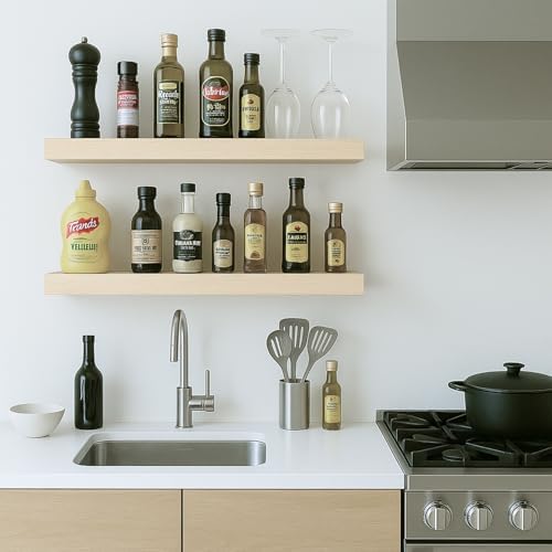 24in White Oak Floating Shelves - Image 2