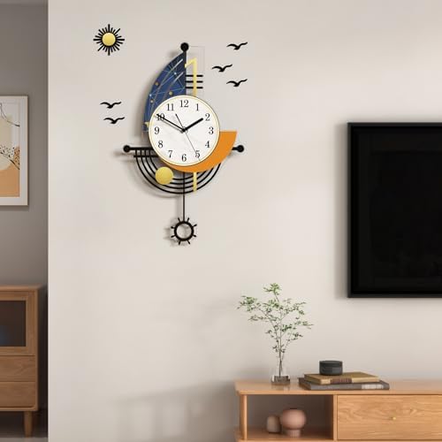 Modern Wall Clock Battery Operated 26 Inch Large Boat Design Pendulum Wall - Image 4