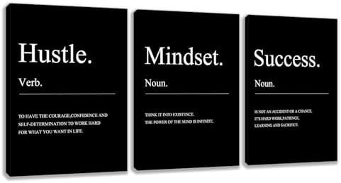 3 Panel Print Canvas Wall Art Motivational Office Wall Decor Painting by Yetaryy