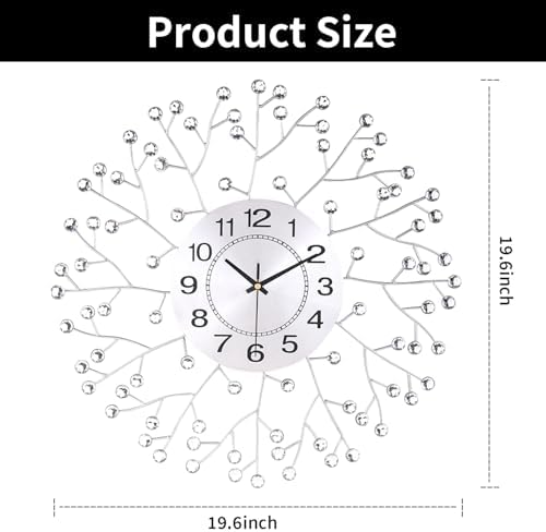 FILLOVE 19.7 Inch Large Decorative Wall Clock - Image 6
