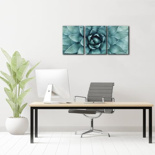 Pacimo 3 Pieces Canvas Wall Art Succulent Centre Pictures Prints Giclee Poster - Image 3