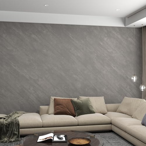 3yecao 31"×1181" Extra Wide Thick Large Size Gray Concrete Wallpaper Peel and - Image 3