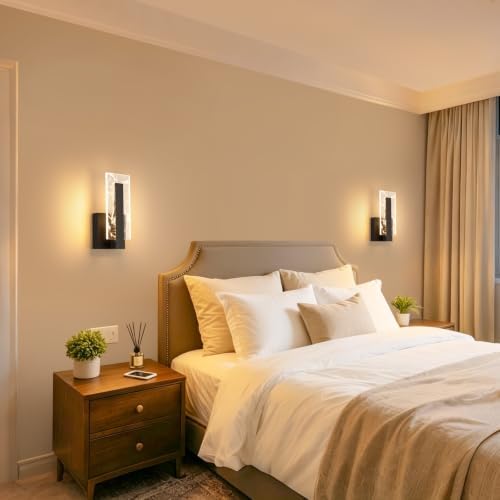 LED Wall Sconces Set of Two, Hardwire Modern Wall Sconces, 3000K Warm White - Image 6