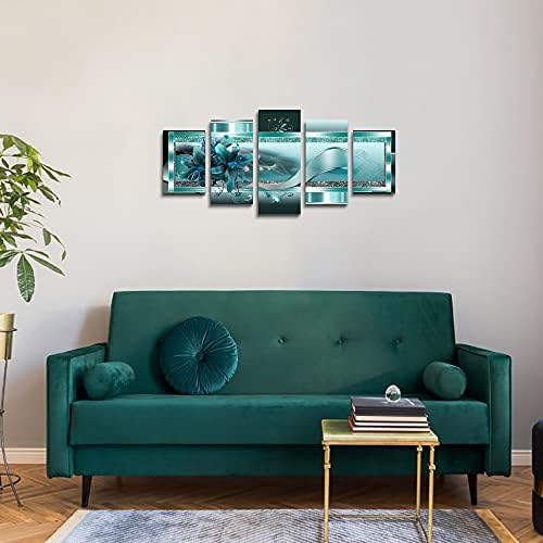 LUDUHU Turquoise Orchid Flowers Canvas Print - Image 3