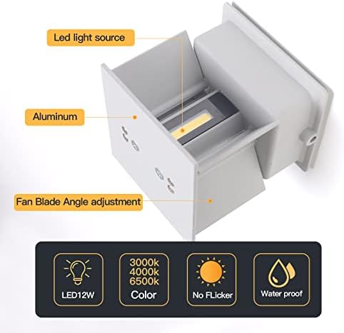 Mille Lucciole 12W 4Pack Outdoor Wall Lights Exterior/Interior, LED White - Image 4