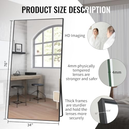 Beauty4U 76" x 34" Full Length Mirror - Image 2