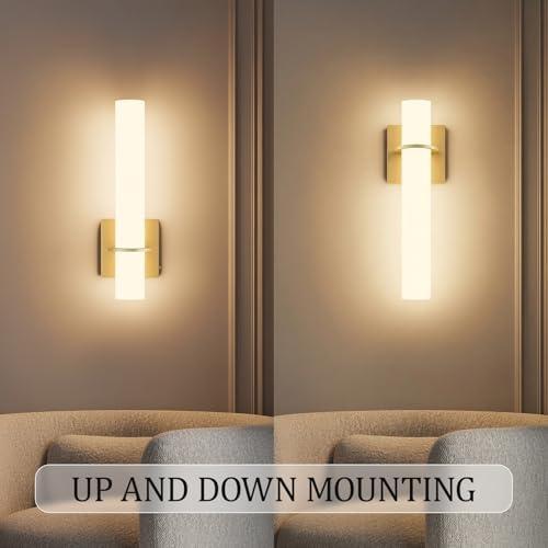 Hardwired Gold Wall Sconces Set of Two, Indoor Wall Light - Image 6