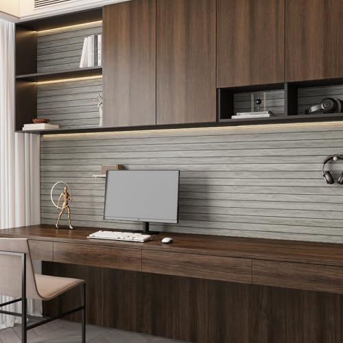 Light Grey 3D Wood Wall Panels Peel and Stick Herringbone - Image 5