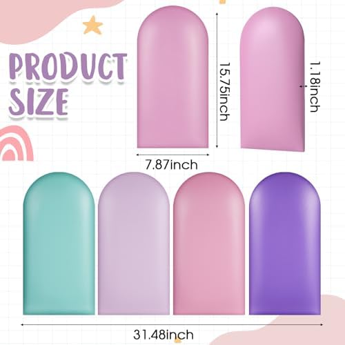 Jetec 4 Pcs Wall Padding for Kids Room, 15.75'' x 7.87'' Unicorn 3D Padded Wall - Image 2