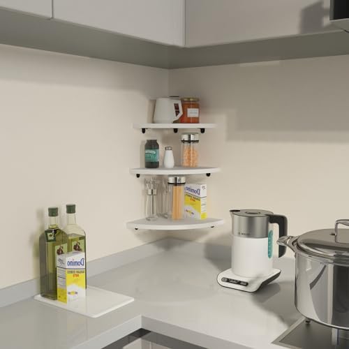 HORLIMER 6 Pack Floating Corner Shelf Wall Mount - Image 5