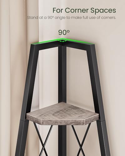 CHOEZON 5-Tier Corner Shelf, Corner Bookshelf, Ladder Shelf, Floor Standing - Image 5