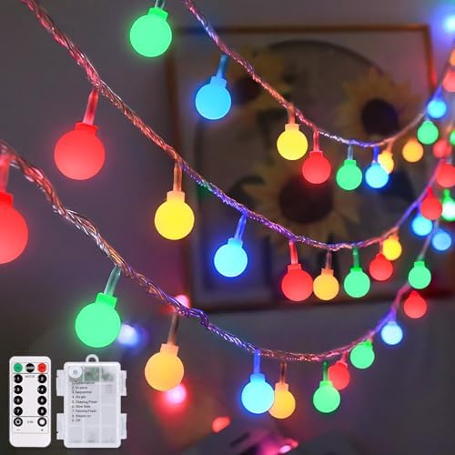 JMEXSUSS 33ft 100 LED Battery Operated Christmas Lights Outdoor Waterproof by JMEXSUSS