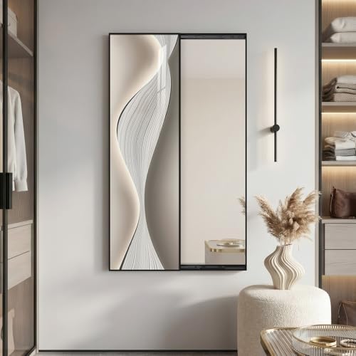 Framed Sliding Wall Mounted Full Length Mirror, Modern Full Body Mirror - Image 5