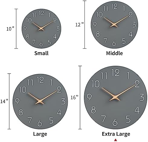 Mosewa Large Wall Clock 16" Modern Silent Non-Ticking Battery Operated - Image 3