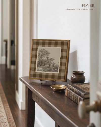 VIYYIEA Vintage Square Framed Wall Art, Rustic Forest Sketch Trees Prints - Image 5