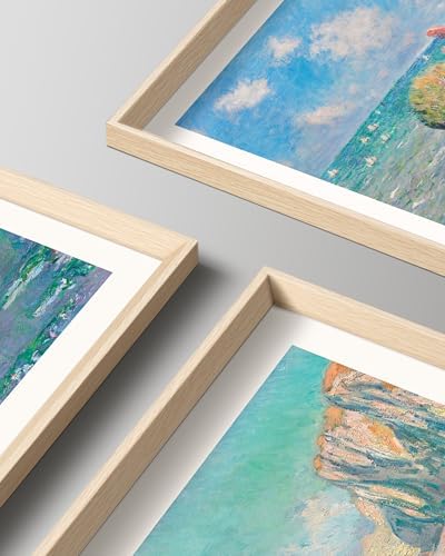 HesenDot Framed Wall Art, Claude Monet Impressionism Canvas Prints Set - Image 2