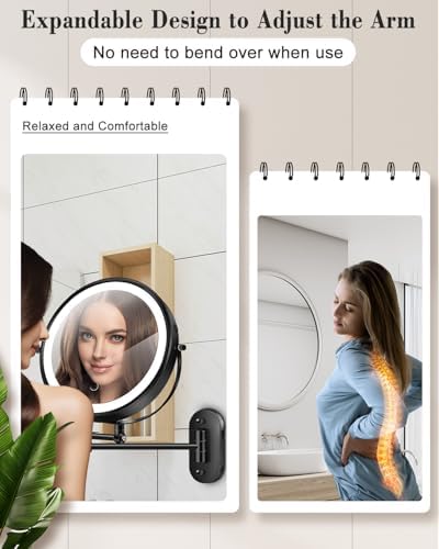 20X 9" Wall Mounted Magnifying Makeup Mirror - Image 6