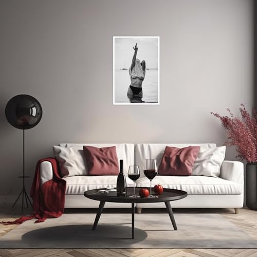 Enveable Retro Feminist Middle Finger Posters Black And White Canvas Wall Art - Image 5