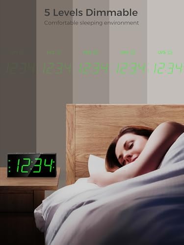 Digital Alarm Clock for Bedroom, Large Big Numbers Display Dual Alarms - Image 3