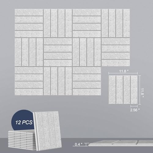 12 Pack Acoustic Panels, 11.8"x11.8" Sound Absorbing Wall Panel - Image 2