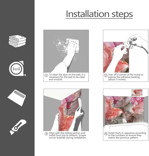 YQWDMX - Pink Marble Peel and Stick Wallpaper - Image 6