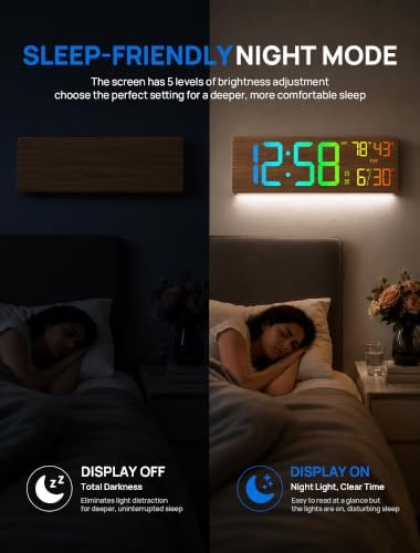 RGB Large Digital Wall Clock, 15.7" Digital Clock Large Display - Image 6