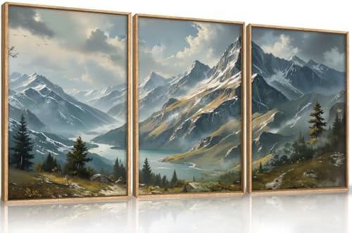 Nature Mountain Ridge Blue Framed Canvas Wall Art Set -16"x24"x3 - Image 5