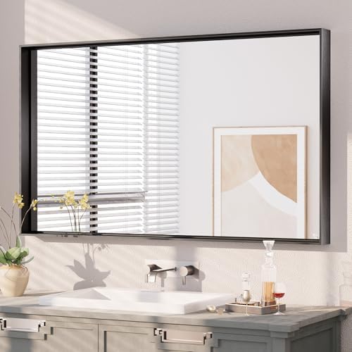 Keonjinn 40x24 Inch Black Bathroom Mirror by Keonjinn