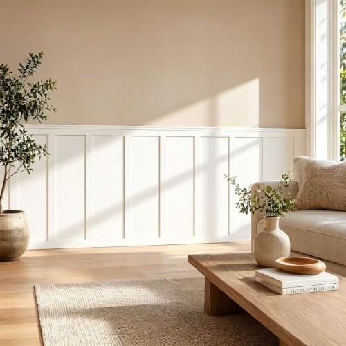 235 x 54 Inch MDF Premade Board and Batten Paintable Wainscoting Kit - Image 3