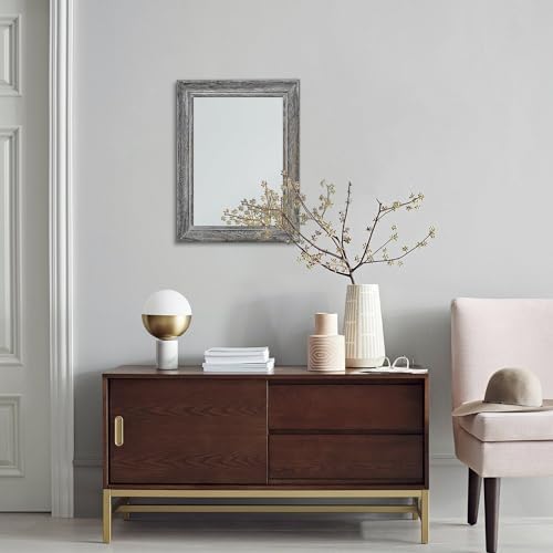 Wooden Mirror with Rectangle Framed Rustic Hanging Mirrors - Image 3