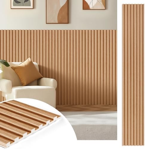 WPC Acoustic Slat Wall Panels 16-Pack 47.2'' x 6'' by LARWORKS