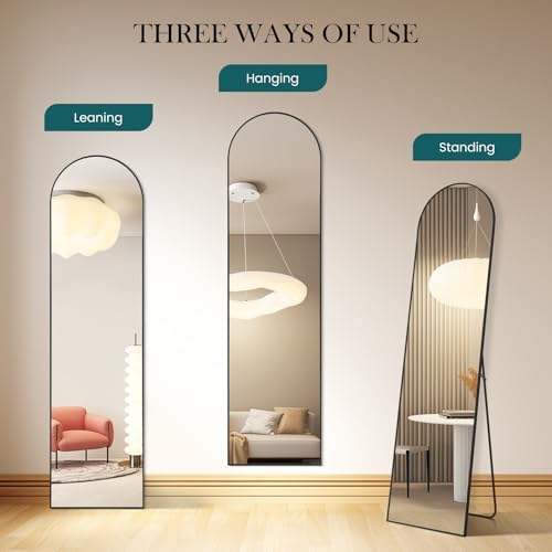 Arched Full Length Floor Mirror, 15.75"x59" Body Wall Mirror Stand - Image 5