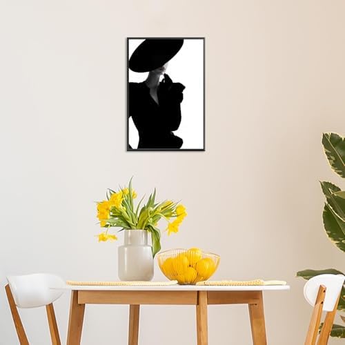 Trendy Magazine Cover Poster Black And White Fashion Women Canvas Wall Art - Image 5