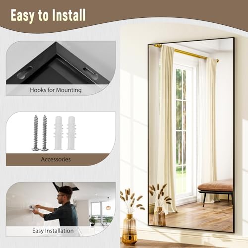 GLSLAND 76"x34" Full Length Mirror Large Rectangle Full Body Mirror - Image 7
