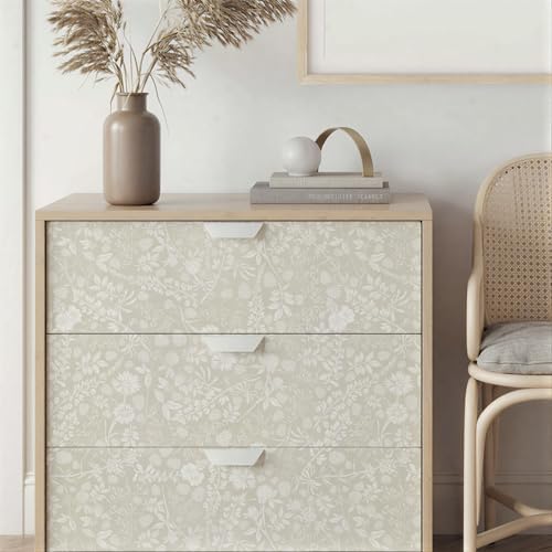 Guvana Beige and Cream White Peel and Stick Wallpaper Floral Wallpaper Slef - Image 7